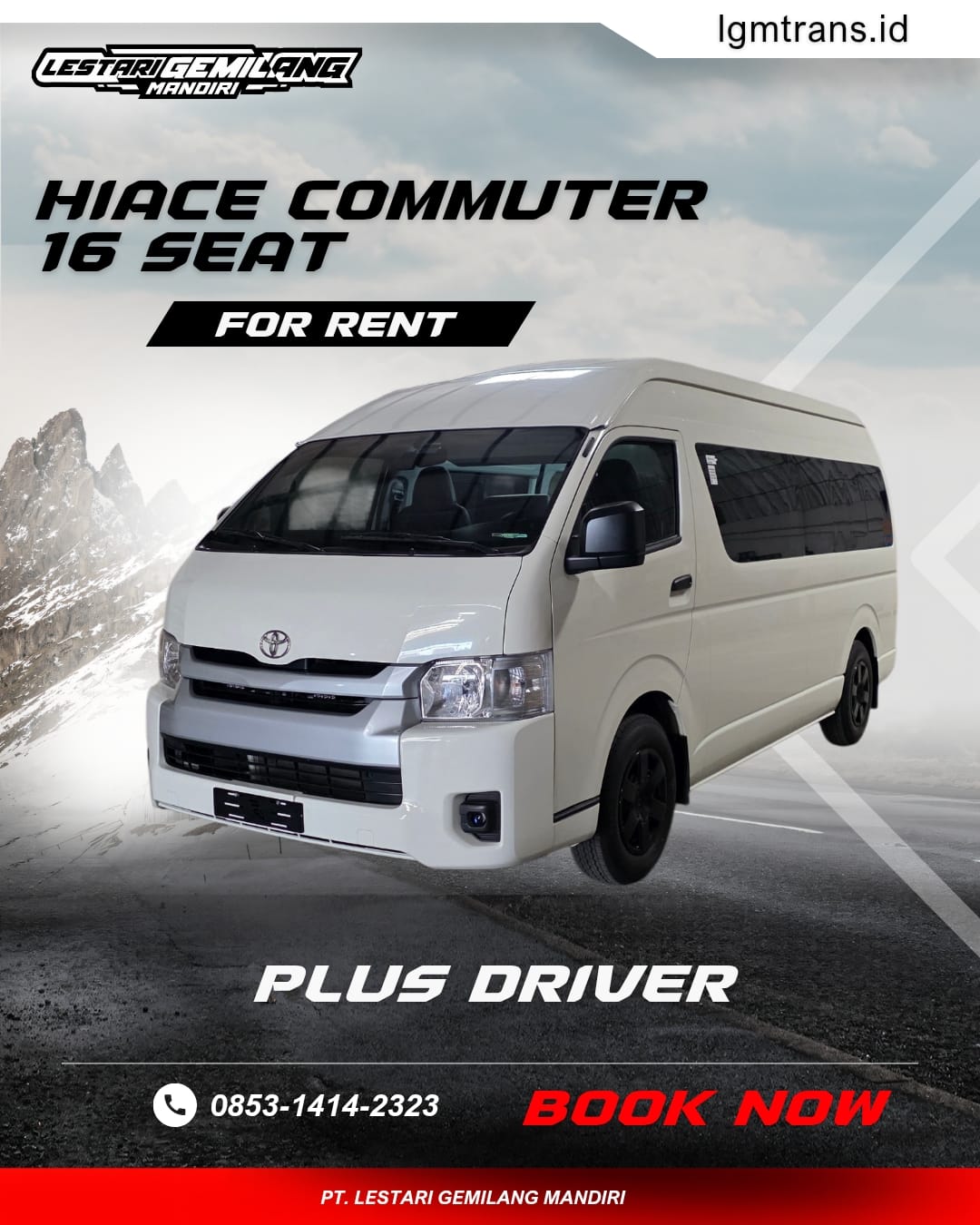 Toyota Hiace Commuter (15 Penumpang + 1 Driver) - 16 Kursi